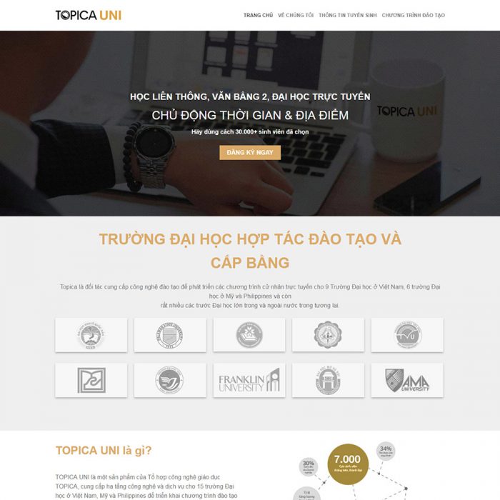 Thiết kế web bán khoá học online