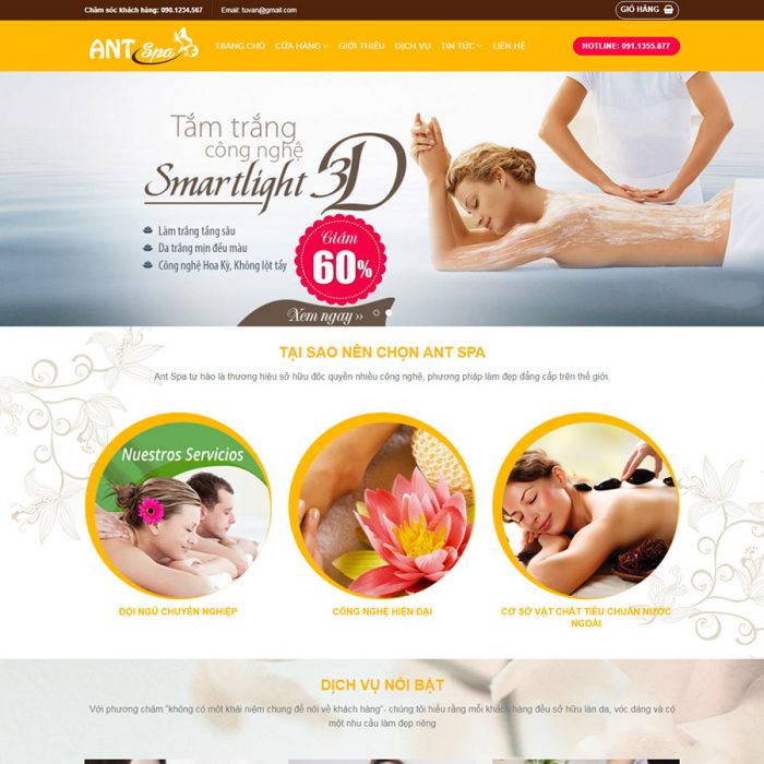 thiet ke web spa