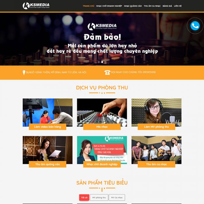 Thiết kế web studio thu âm