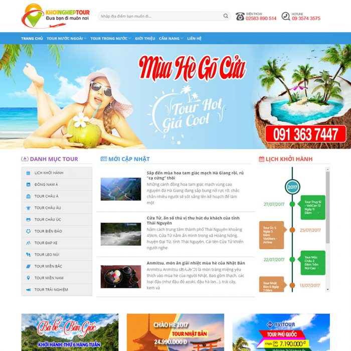 Thiết kế web đặt tour du lịch